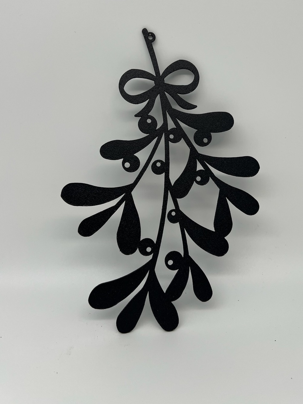 Laser Cut Metal Wall Art Decorative Sign by Redline Steel. Black Mistletoe